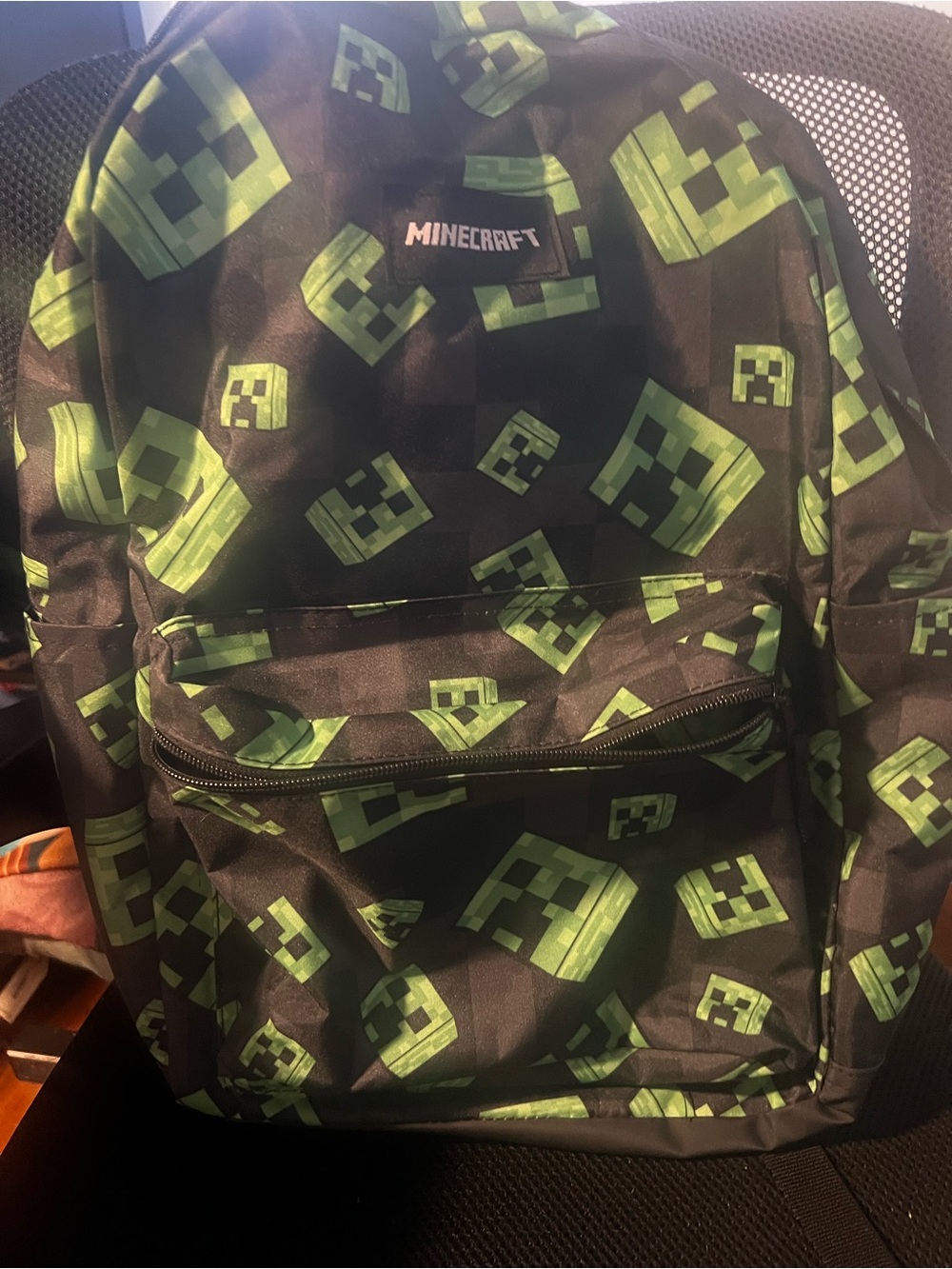 Minecraft Kids Backpack with Green Creeper Print - Official